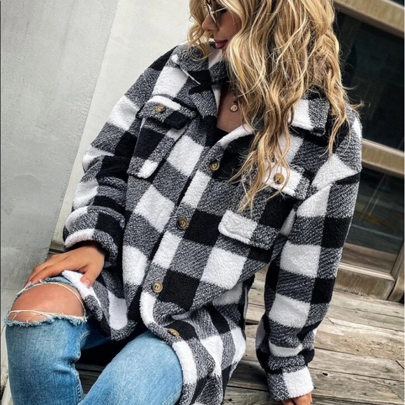 Plaid Teddy Coat coming soon - Picture 1 of 3